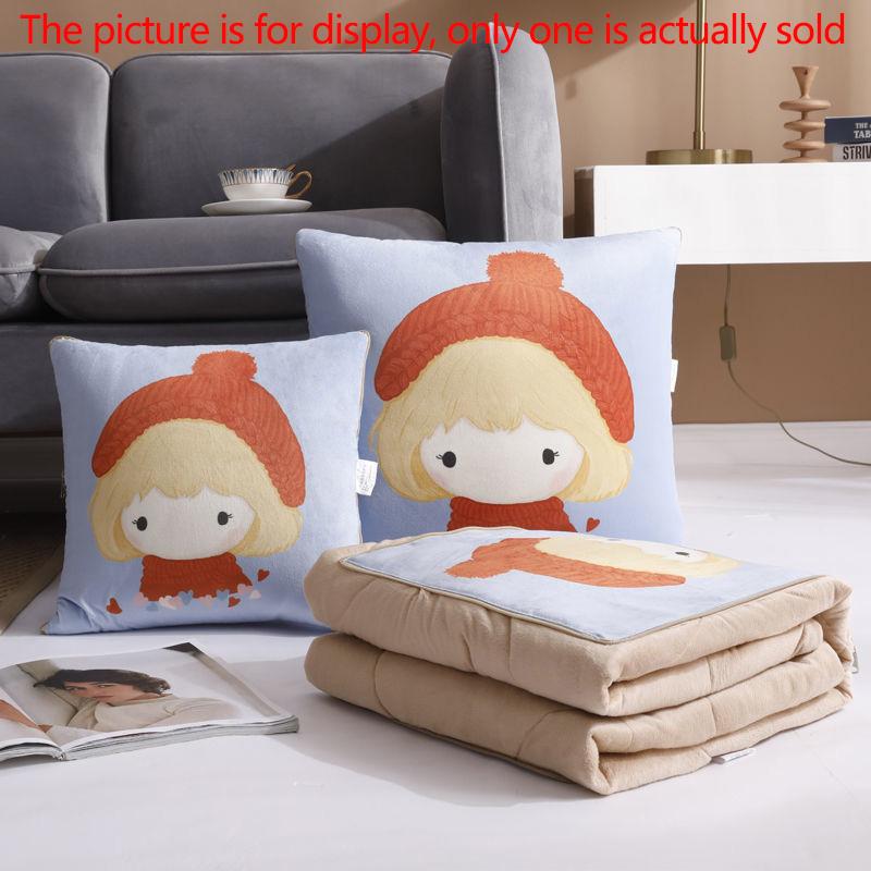 Winter Dual-purpose Pillow Coral Velvet Pillow Variable Quilt Home Sofa Pillow Car Warmth Artifact