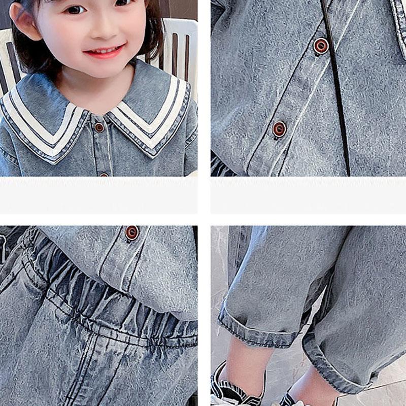 Girls Denim Suit Spring Girl Baby Western Style Children's Children's Clothing Tide Autumn Two-piece Sets