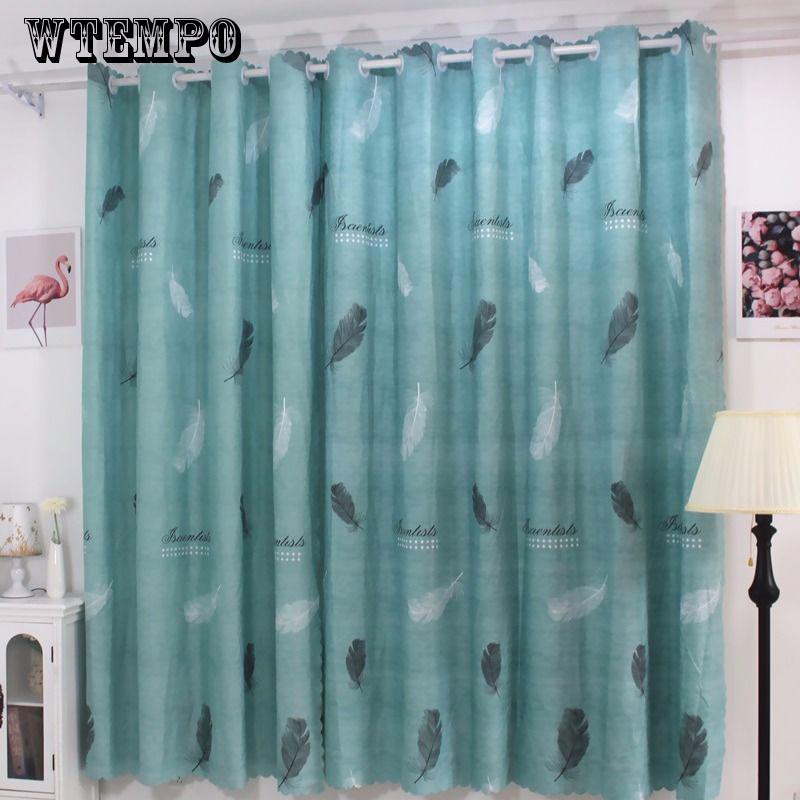 2pcs Short Half Curtain Blackout Simple Bedroom Short Window Rental House Curtain