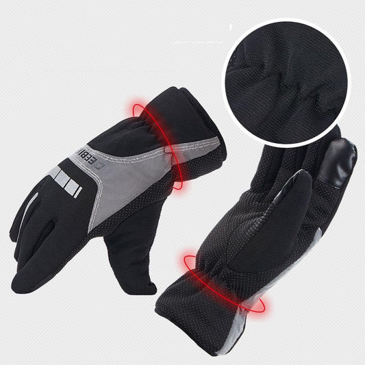 Plush Cotton gloves Windproof gloves Winter Warm Leather gloves Thick gloves Man fashion gloves