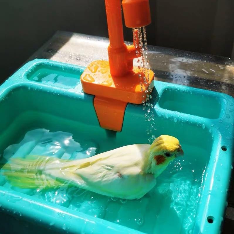 Pet Bird Bath Cage Basin Parrot Bath Basin Parrot Shower Bowl Birds Accessories Parrot Toy