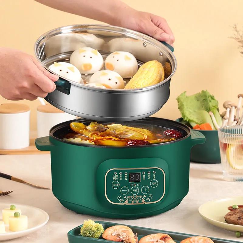 Household Multifunctional Electric Cooker Steaming and Cooking Fried Noodles Cooking Rice and Cooking Pot Student Dormitory Electric Wok