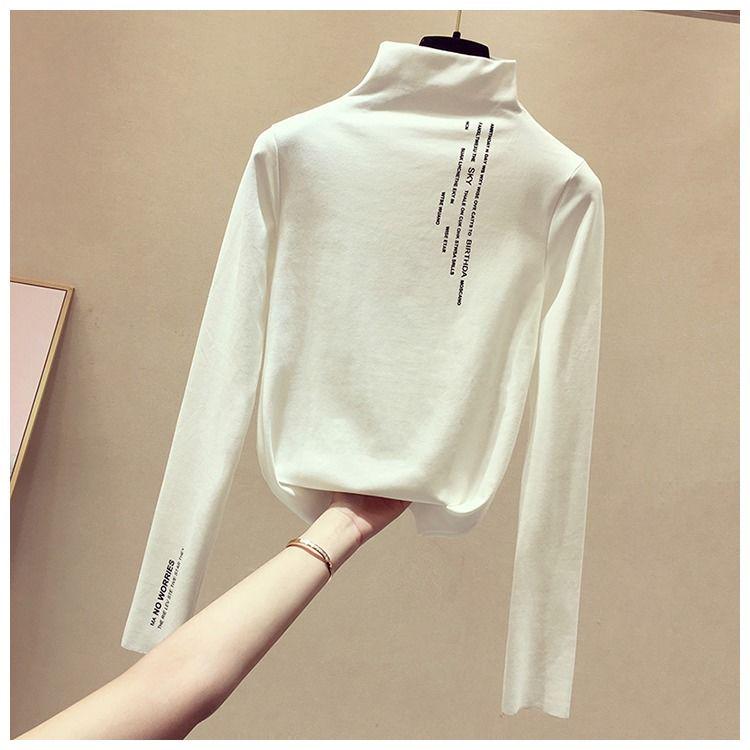 Women Long Sleeve Turtleneck Cotton Stretch Base Tops Bottoming Shirt