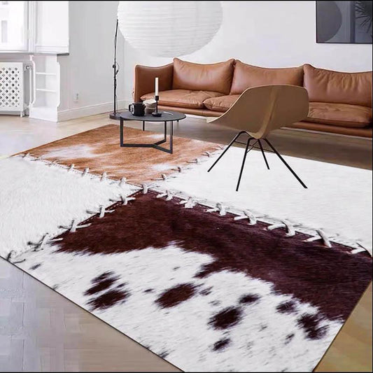 Imitation Leather Carpet Living Room Bedroom Bedside Blanket Sofa Coffee Table Large Floor Absorption Anti-slip Wear Door Pad Modern Wind