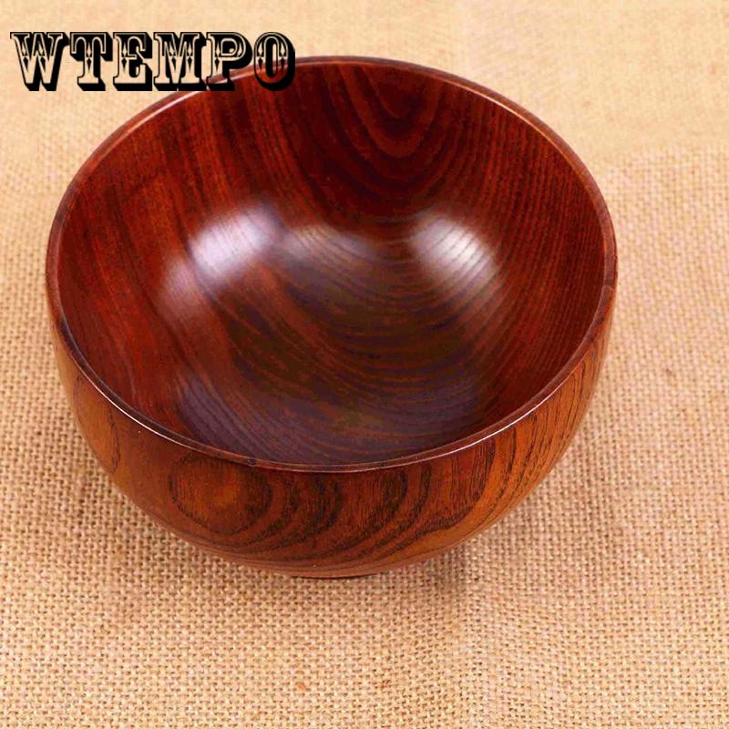 Brand Wooden Bowl Soup Rice Noodles Baby Lunch Box Kitchen Tableware