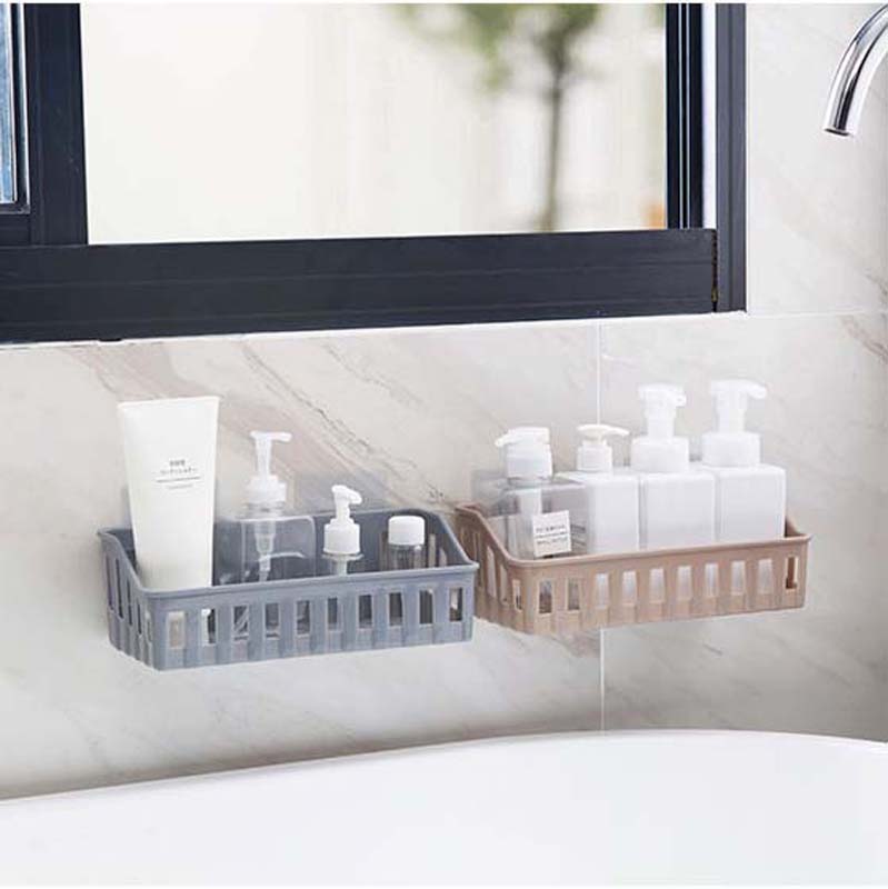 Bathroom Shelf Organizer Shower Shelves Wall Mount Kitchen Storage Basket Cosmetic Corner Rack Shampoo Holder Bath Accessories