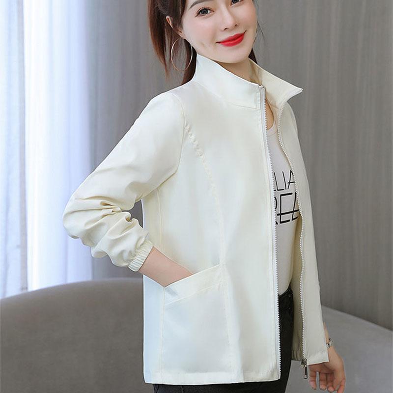 Coat Women's Spring and Autumn Short Windbreaker Coat Loose Casual Baseball Uniform All-match Jacket