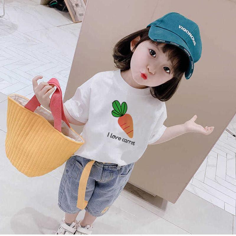 Summer Kids Cute Printing T Shirts Short Sleeve Tops Korean Style O-neck Loose T Shirts For Children Girls Boys