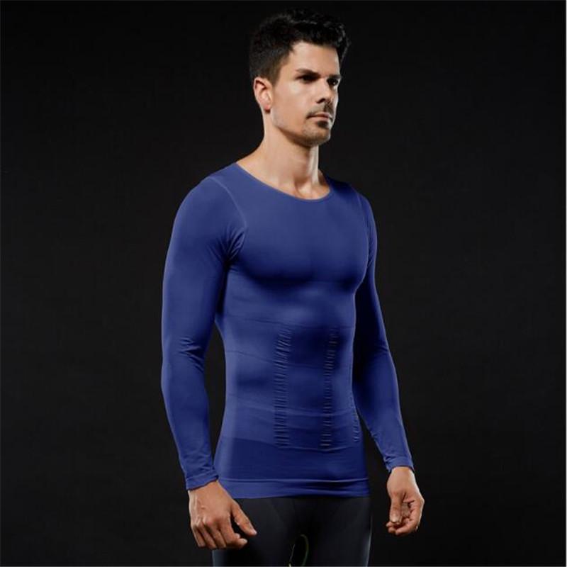 Body Abdomen Waist Slimming Seamless Long-sleeved Men's Corset T-shirt En Sexy Underwear Warm Tights