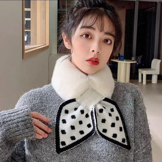 Winter Plush Scarf Rabbit Fur Collar Padded Collar Korean Fashion All-match Scarf Collar