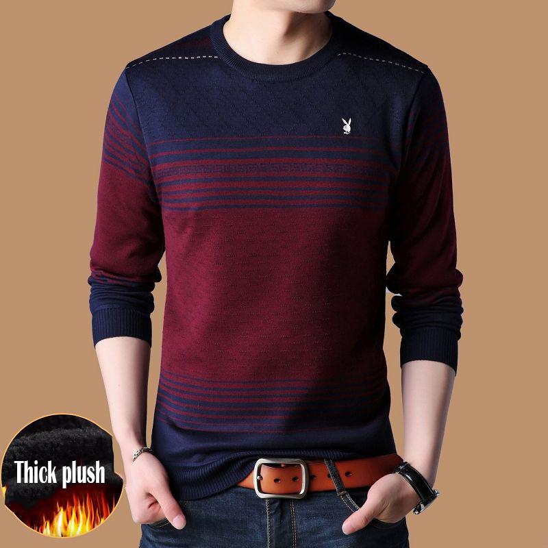 2019 Male Pullover Sweater Men Knitted Jersey Striped Sweaters Mens Knitwear Clothes Sueter Hombre