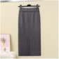 Women Split Knitted Skirt Long Bag Hip Bodycon Skirt Elastic Knitting Maxi Pencil Skirt Female