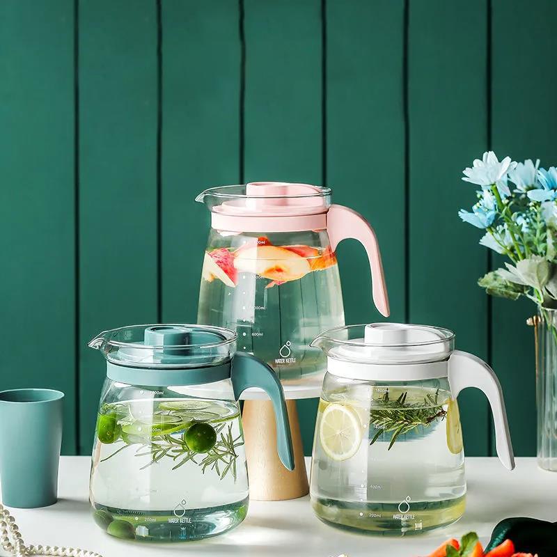 Cold Kettle Glass High Temperature and Thickening Large Capacity Household Water Bottle Set Boiling Water Glass Bubble Kettle