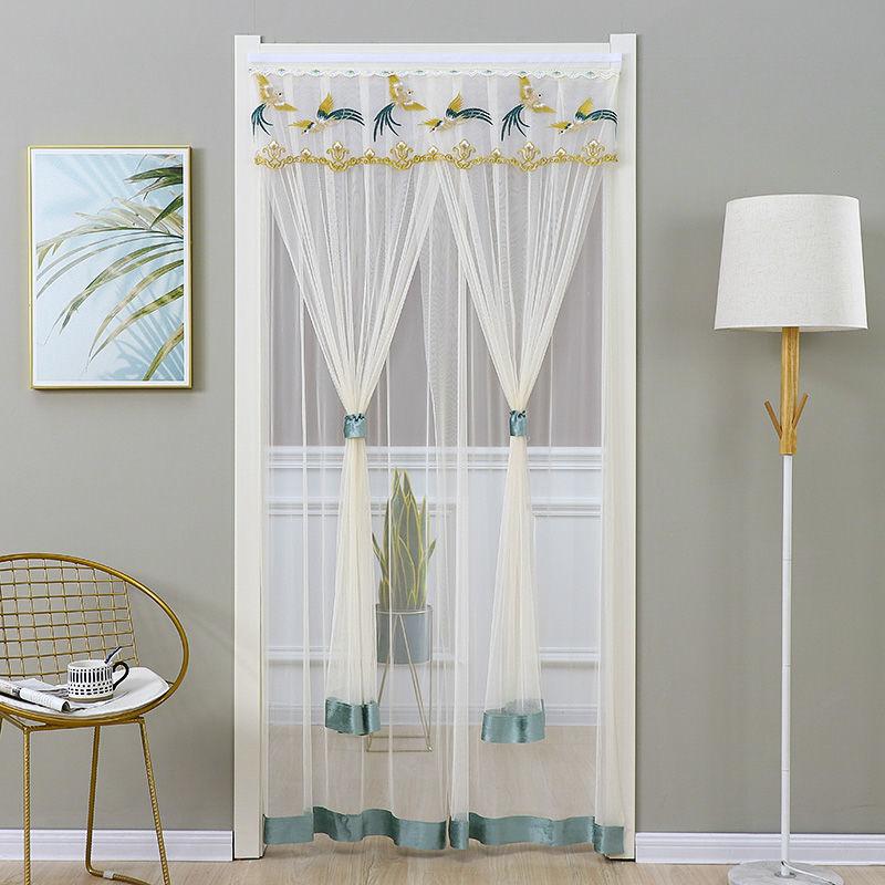 Mosquito Curtain Home Bedroom Kitchen Partition Gauze Curtain Self-adhesive Curtain Velcro Free Perforated Curtain Fabric