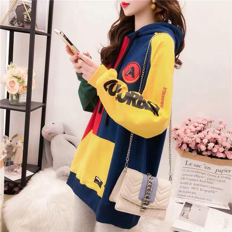 Hooded Top Spring and Autumn Sweater Women's Cotton Sweatshirt Wild Large Size Long Sleeve Warm