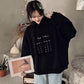 Women's Sweatshirt Wild Large Size Long Sleeve Warm Hooded Tops Autumn Winter Sweater Cotton