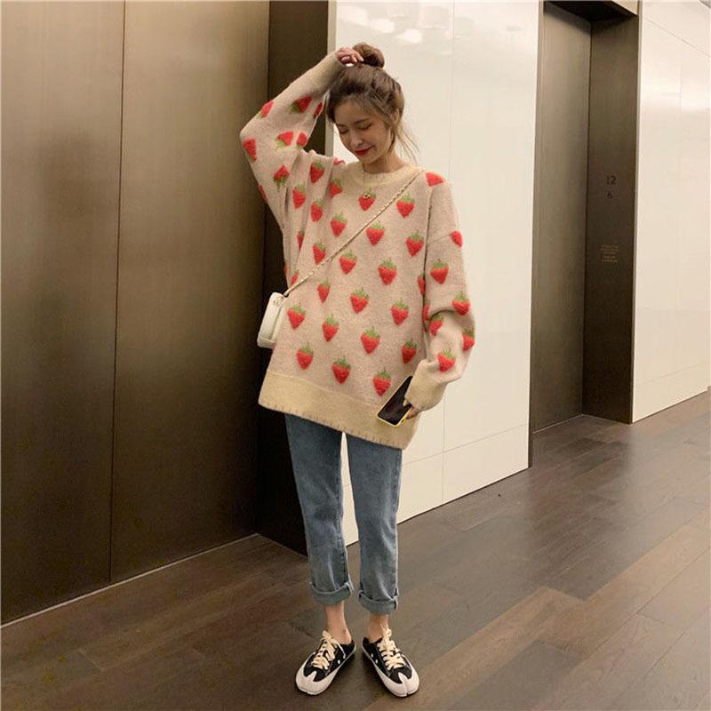 Sweet Japanese Soft Girl Loose and Versatile Thickening Outer Long-sleeved Sweater Women's Fashion Sweater