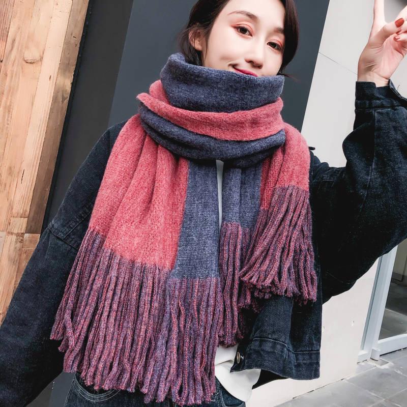 Women Cashmere Scarves with Tassel Soft Warm Lady Girls Wraps Long Scarf Female Shawl