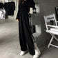 Fat Girl Casual Straight Pants Spring and Autumn Loose and Thin Large Size 200 Kg Casual Straight-leg Pants Pleated Lace-up Wide-leg Pants Women