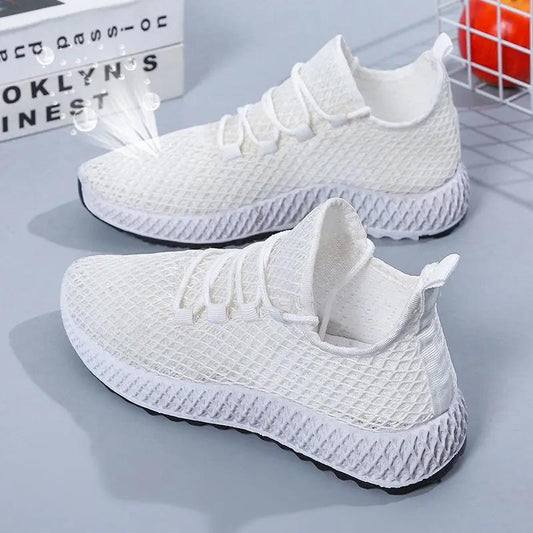 Women's Spring and Summer Walking Shoes Soft Sole Non-slip Breathable Sports Shoes Large Size Casual Flat Sneakers