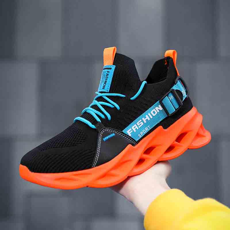 Plus Size 36-47 Fashion Summer Men Mesh Sneakers Low-top Wear-resistant Running Basketball Shoes Non-slip Shockproof Blade Shoes