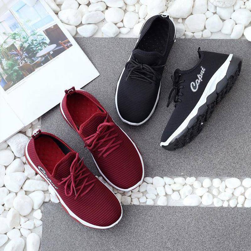 Summer Net Shoes Women's Fashion Sports Shoes Breathable Non-slip Hiking Shoes Lace-up Leisure Walking Shoes