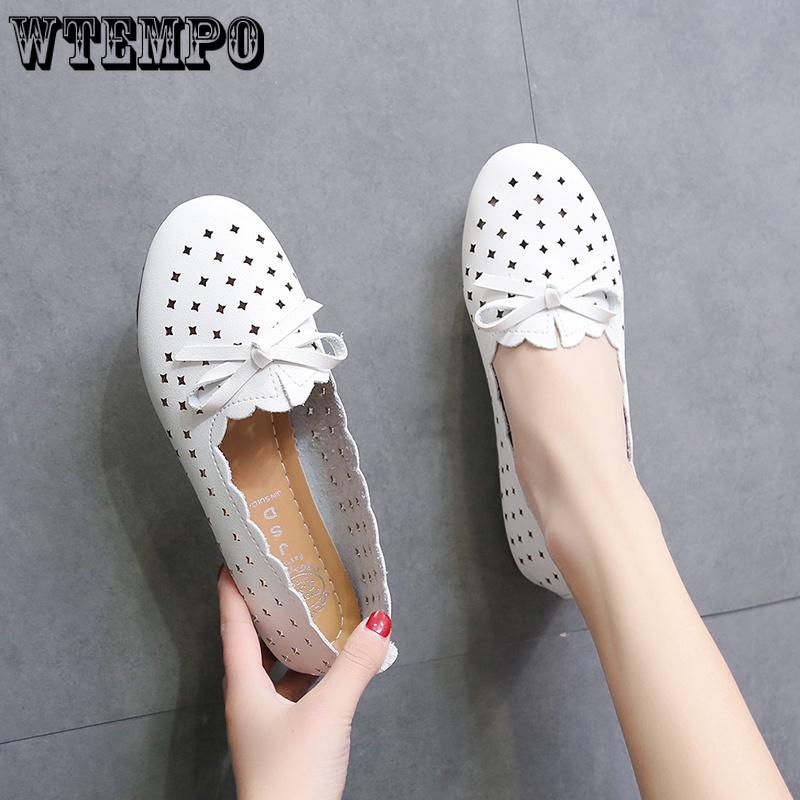 Flat-bottom Student Casual Single Shoes One-legged Lazy Shoes White Nurse Shoes