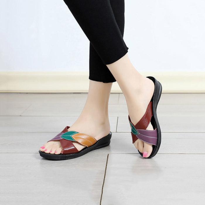 Fashion Women Bright Slippers Spring Summer Home Beach Flip Flops Comfortable Flat Shoes