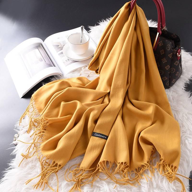 Women Scarf Women Autumn Winter Shawl Scarf Cashmere Scarves Solid Lady Wraps