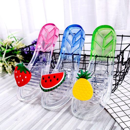 New Fruit Parent-child Slippers Female Summer Beach Fashion Transparent Slippers Soft Bottom