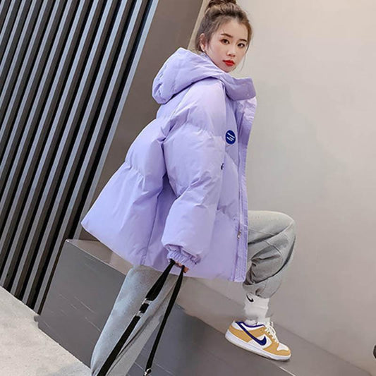 Women's Cotton-padded Jacket Autumn and Winter Models, Bread Clothing, Cotton-padded Jacket, Thick Mid-length Padded Jacket Women