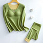 Women Two-color Double-sided Non-marking Cationic Heating Thermal Underwear Brushed Velvet Suit