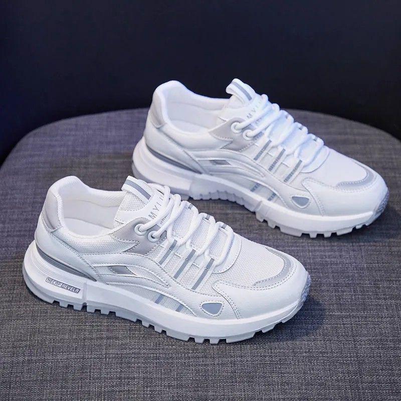 Sports Shoes, Student Versatile Running Shoes, Autumn Models, Double Net Casual White Shoes, Really Soft Leather Old Forrest Gump Shoes