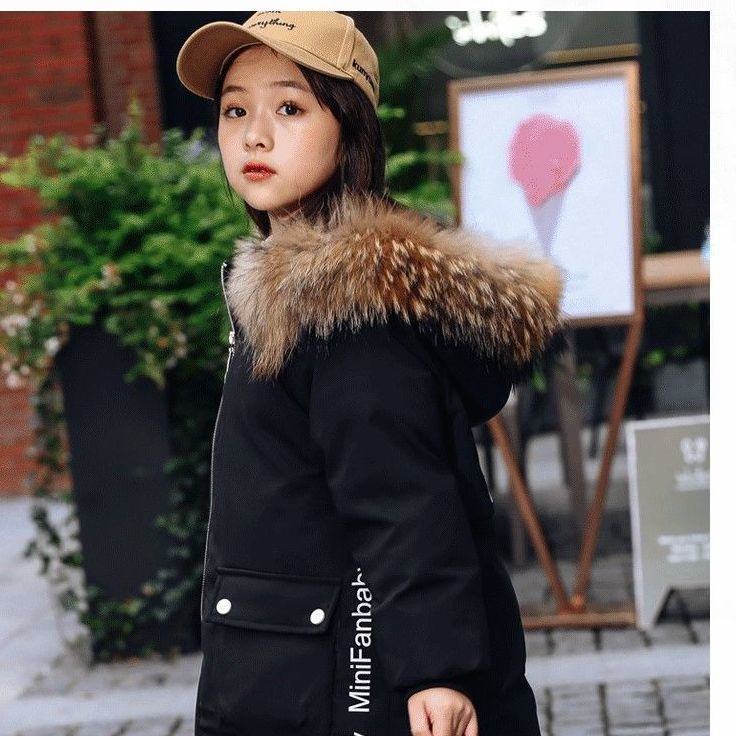 Baby Girl Clothes 3-12 Years Old Winter Padded Jacket Warm Jacket Fashion Children's Hooded Jacket Girls Faux Fur Jacket