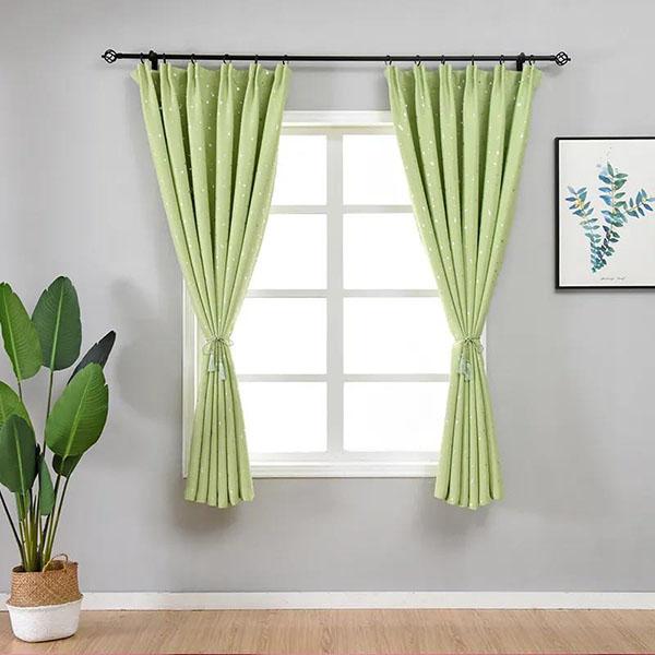 2Pcs/Set Roman Modern Semi-Blackout Curtain Embroidered Dream Star Curtains Kitchen Window Bedroom Curtains Home Decoration