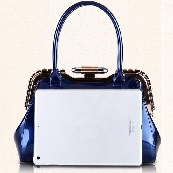 Women's Bag Patent Leather Handbags Glossy Diamonds Handbags Dinner Women's Bag PU Leather Handbags