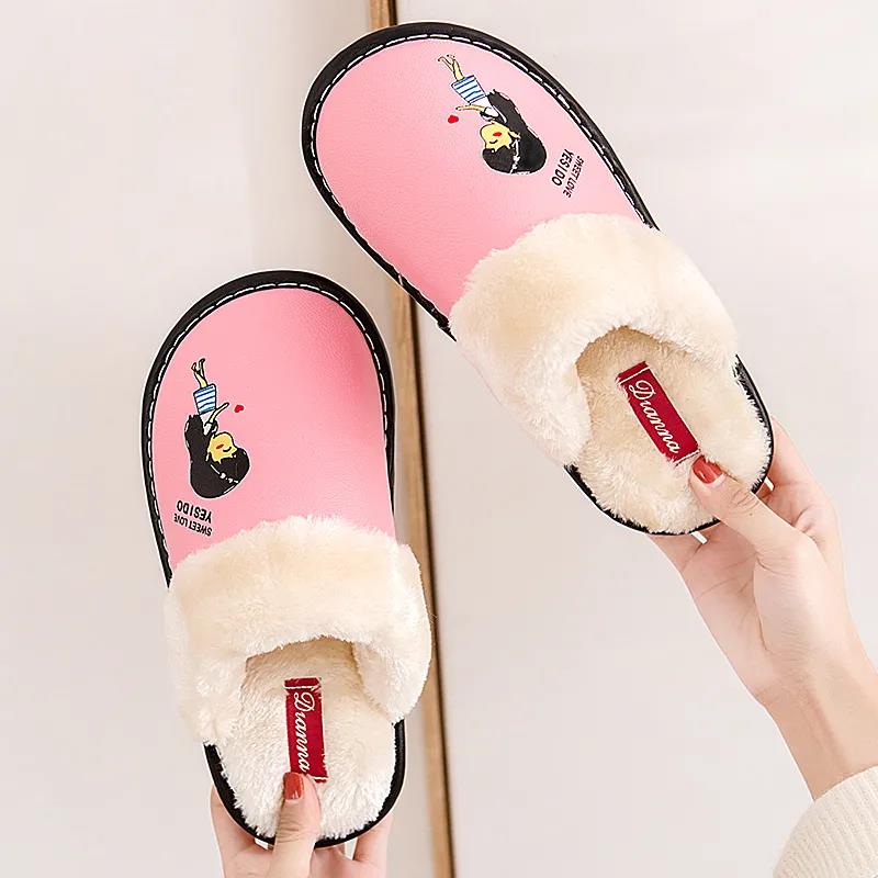 Autumn and Winter Pure Cotton Slippers Indoor Non-slip Soft-soled Shoes Warm Simple Plush Cotton Shoes