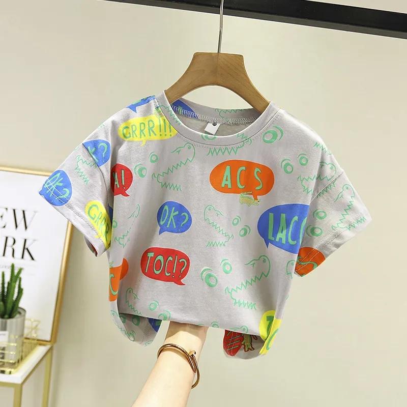 Children's Clothing Boys Short -sleeved T -shirts Summer Bottom Shirt Children's Half -sleeved Male Baby Girl Shirt