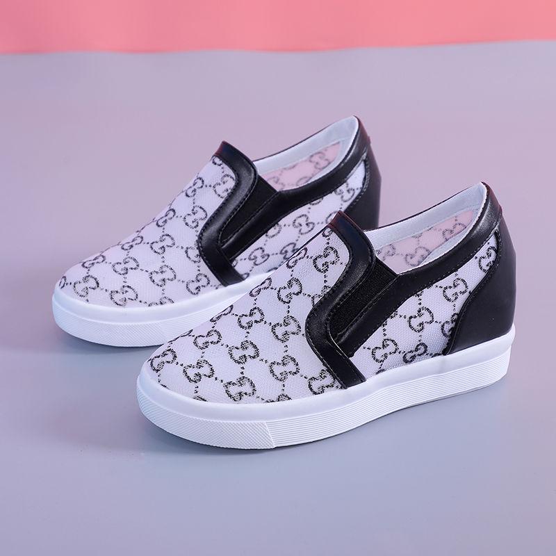 Women's Wedge Sneakers Casual Increased Hollow Breathable Mesh  Sequins Sneakers Women's Platform  Shoes