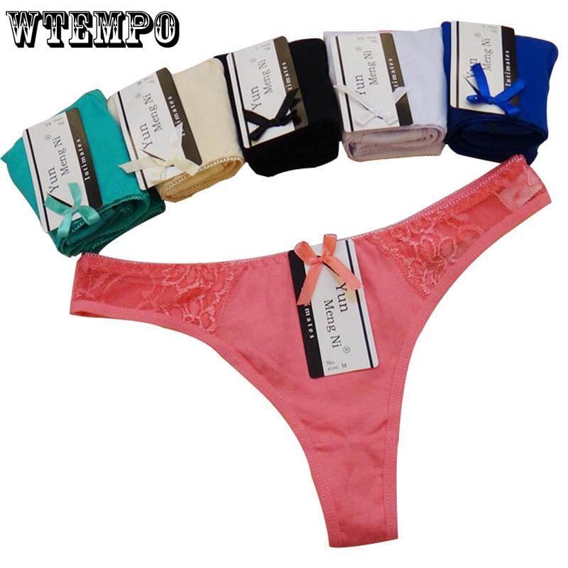 6 Pcs/Lot Women Underwear Panties G-String Female Sexy Thongs Intimates Ultrathin Lingerie