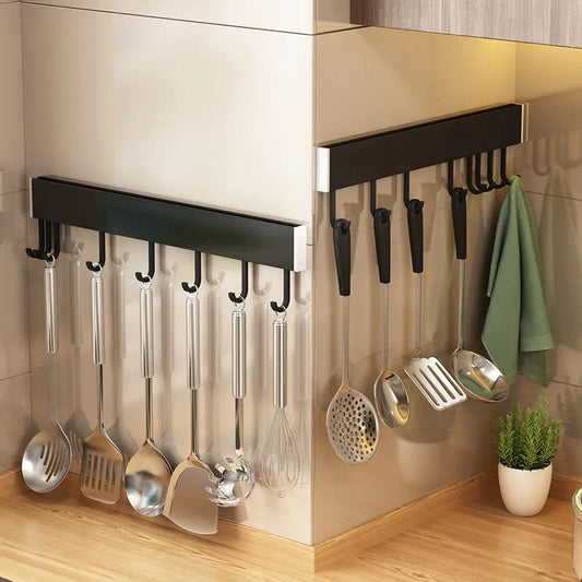 Kitchen Wall Hanging Rack Hook Wall Hook Rack Row Hook Stick Hook Kitchenware Rack Towel Rack Spatula Spoon Rack Rag Hook