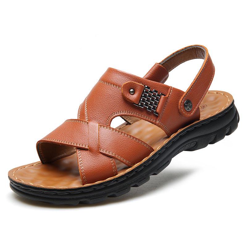 Leather Men's Sandals Summer Beach Shoes Men's Sandals Men's Shoes Leather Sandals and Slippers