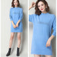 Autumn and Winter Fluffy Bottoming Shirt Loose Mid-length Knitted Sweater Pullover Simple Dress