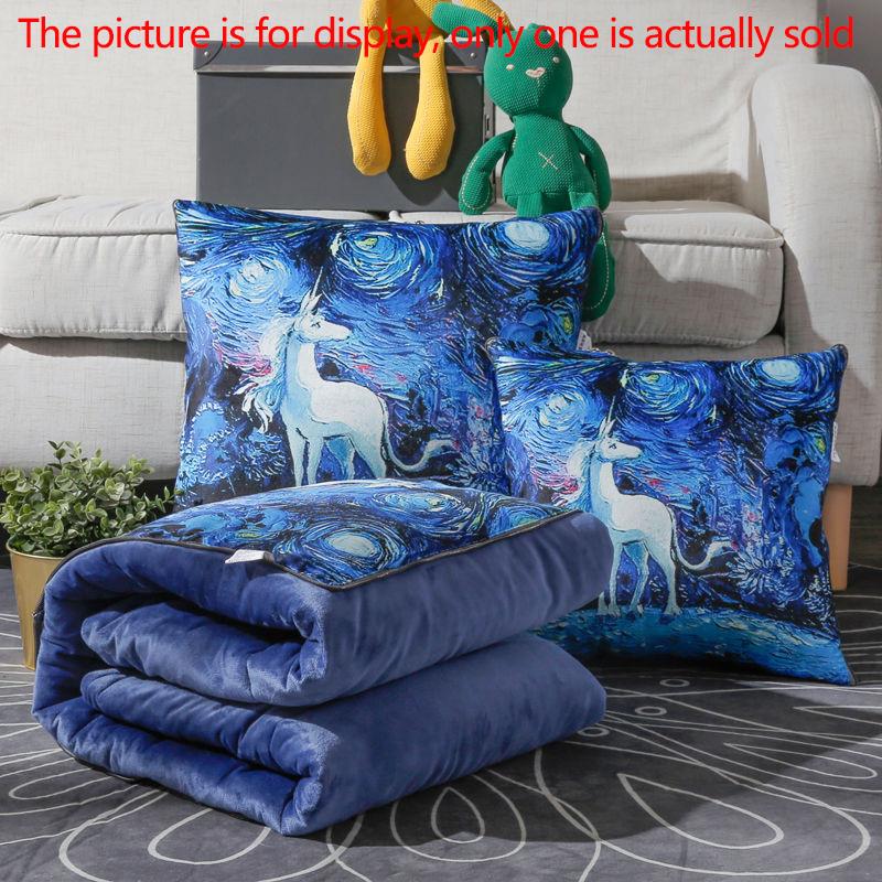 Dual-purpose Pillow Winter Coral Velvet Pillow Variable Quilt Sofa Pillow Car Warmth Artifact