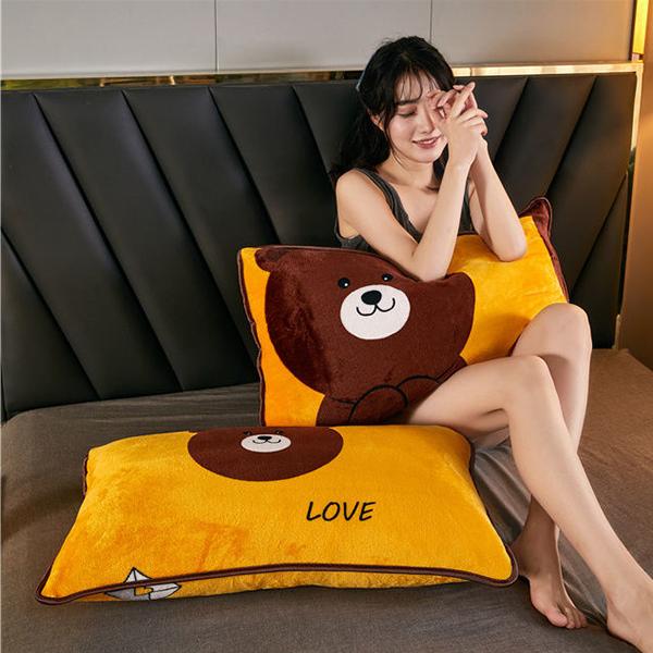 Thick Mink Velvet Pillowcase Milk Velvet Student Dormitory Flannel Pillowcase Bedding