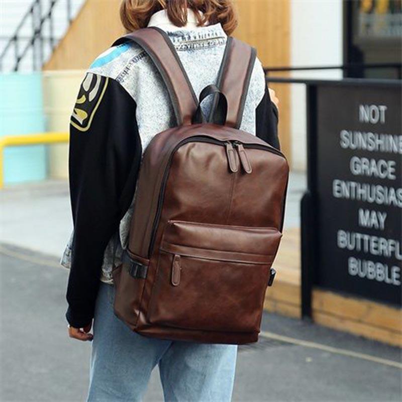 Genuine Leather Women Men Backpack Cowhide Travel School Backpack For Teenagers Laptop Bag