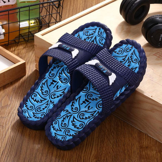 Deodorant Non-slip Slippers for Men's Summer Home Indoor Massage Leisure Sandals and Slippers for Men's Outer Wear