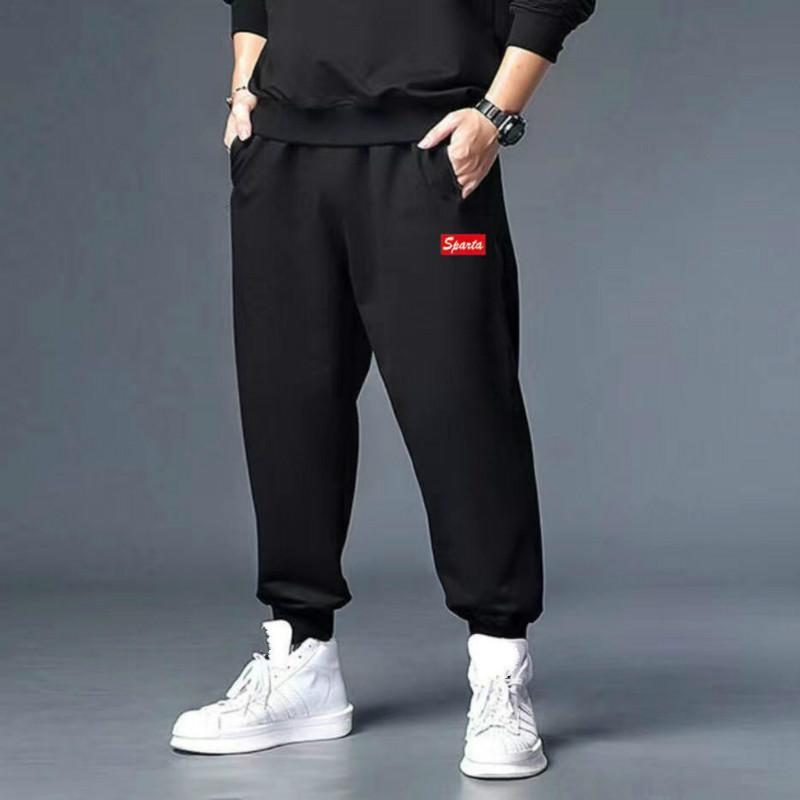 Plus Fat Plus Size Men's Sports Pants Loose Casual Stretch Thin 9-point Pants