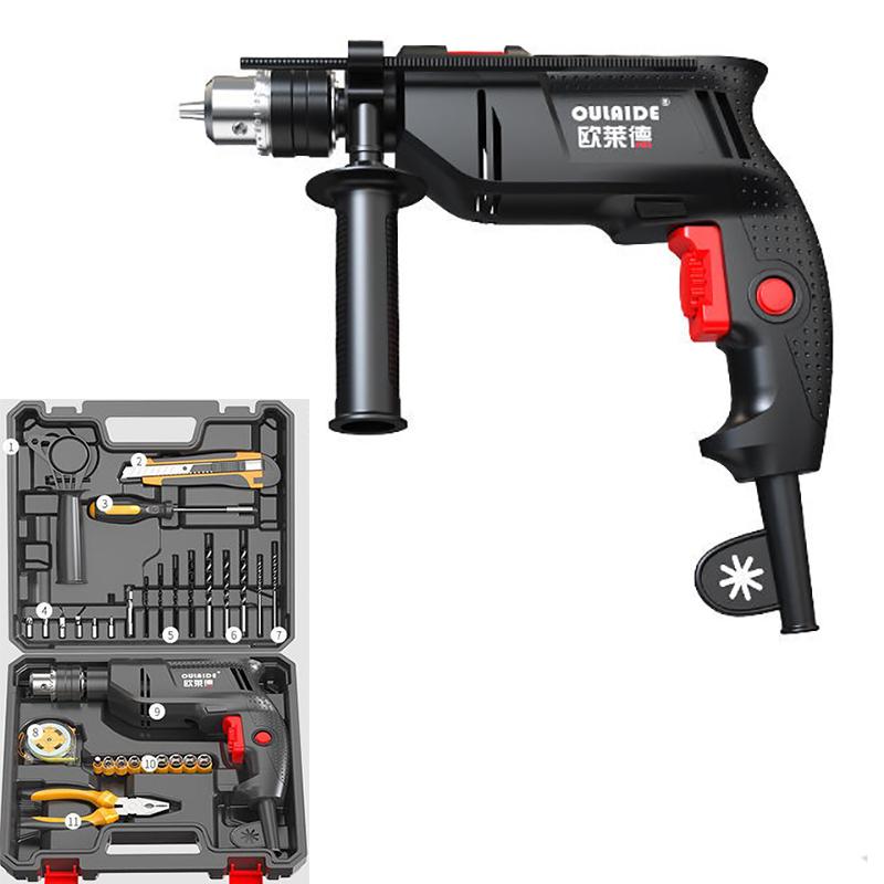 1380W Luxury Impact Drill Set Electric Screwdriver Plug-in Electric Drill for Drilling Cutting and Polishing