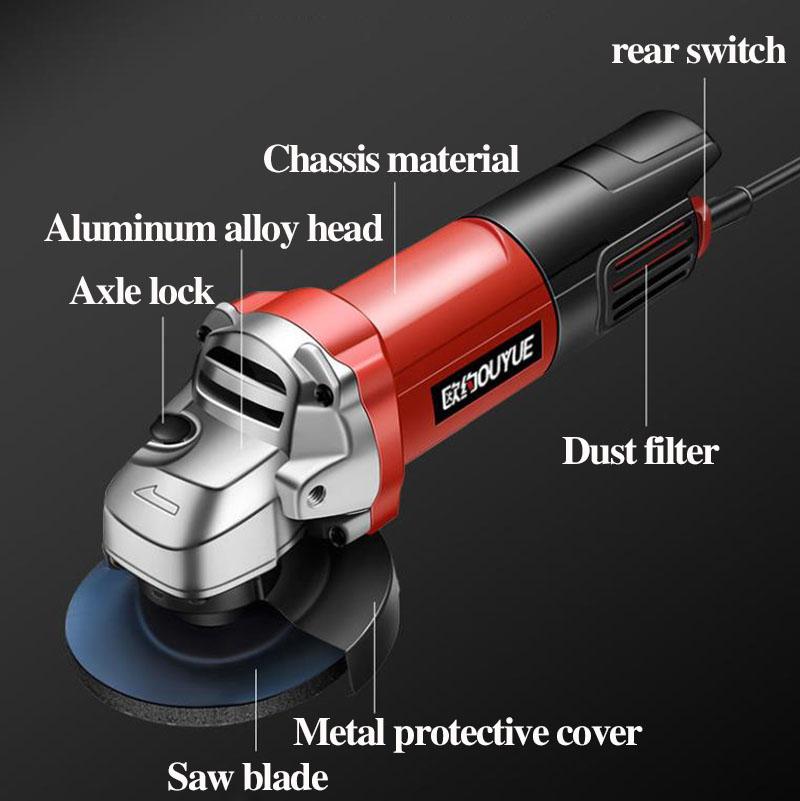 2380W 4m line Industrial Angle Grinder Wired Cutting Machine Multi-function Polisher Handheld Power Tools